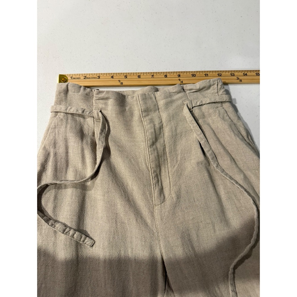 Abercrombie & Fitch Linen Blend Wide Leg Pants Beige High Rise XSL Long - Picture 9 of 16